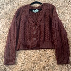 Brown American Eagle button down sweater size M